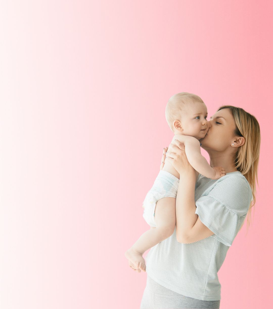 Frau mit Baby Banner